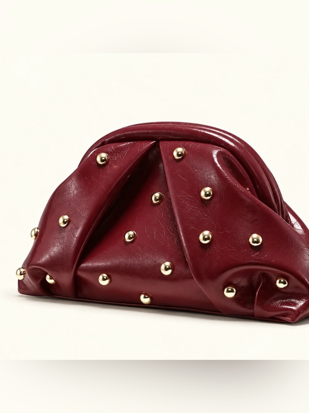 Studded Burgundy Women’s Clutch Bag